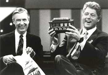 Mister Rogers with President Clinton