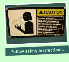 Safety instructions advise that processing machines run at high pressure and are very hot.