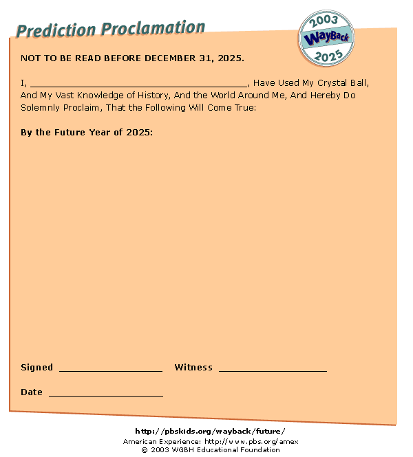 Prediction Proclamation