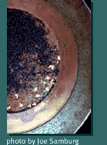 Gold pan with nuggets