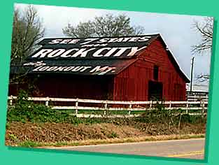Painted barn roof top SEE ROCK CITY