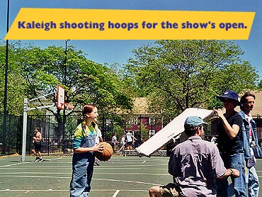 Kaleigh shooting hoops for the show's open