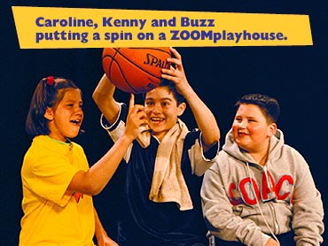 Caroline, Kenny and Buzz putting a spin on a ZOOMplayhouse