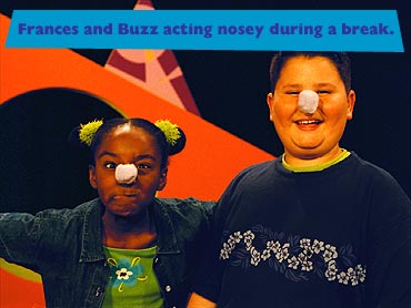 Frances and Buzz acting nosey during a break