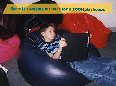 Garrett studying his lines for a ZOOMplayhouse.