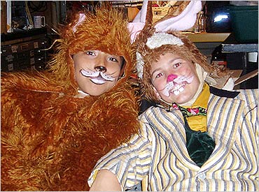 Francesco and Kyle kickin' back between takes for the ZOOMplayhouse Twinkle, Twinkle Little Bat.