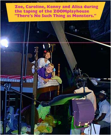 Zoe, Caroline, Kenny and Alisa during the taping of the ZOOMplayhouse 'There's No Such Thing as Monsters'