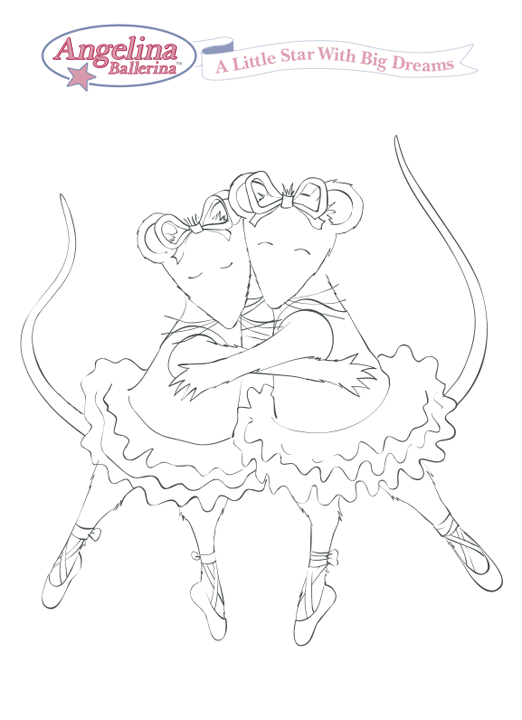 Print and color Angelina and Alice from Angelina Ballerina!