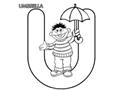 U is for Umbrella Coloring Page