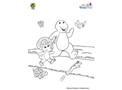 Barney and Baby Bop Walking Coloring Page