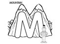 M is for Mountain Coloring Page