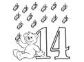 Baby Bear and Lady Bugs Coloring Page
