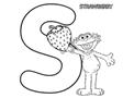 S is for Strawberry Coloring Page