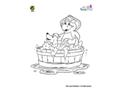 BJ Dog Bath Coloring Page