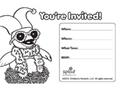 Chica Dress Up Party Invitation to Color