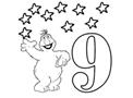 Telly Monster and Nine Stars Coloring Page