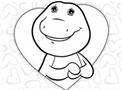 Barney and Friends Valentine's Day Coloring Page