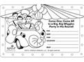 Wiggles Party Invitation to Color