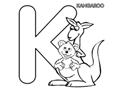 K is for Kangaroo Coloring Page